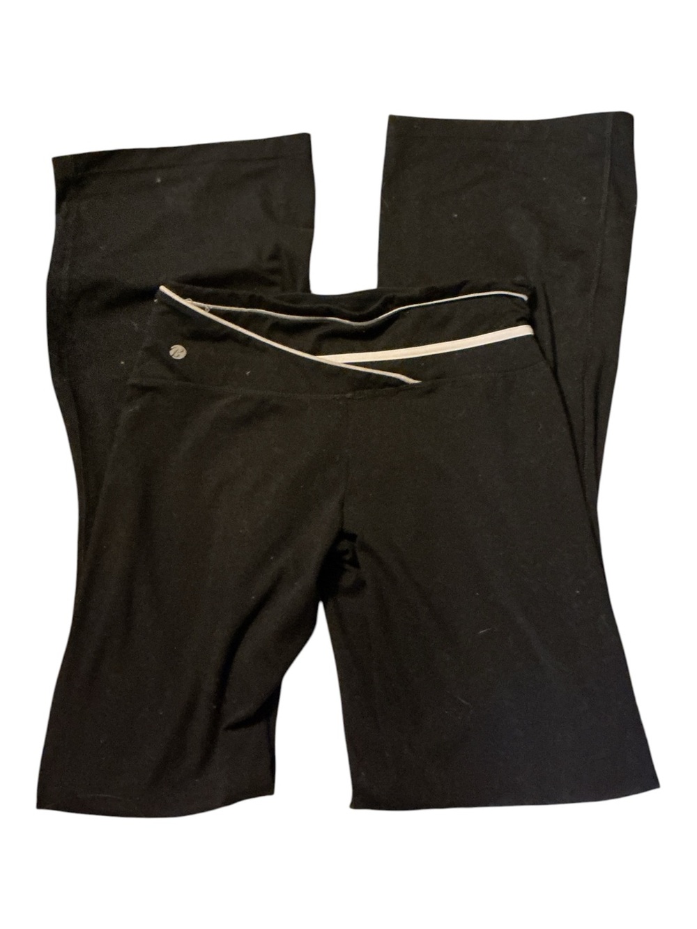 Black Kids Yoga Pants with White Trim